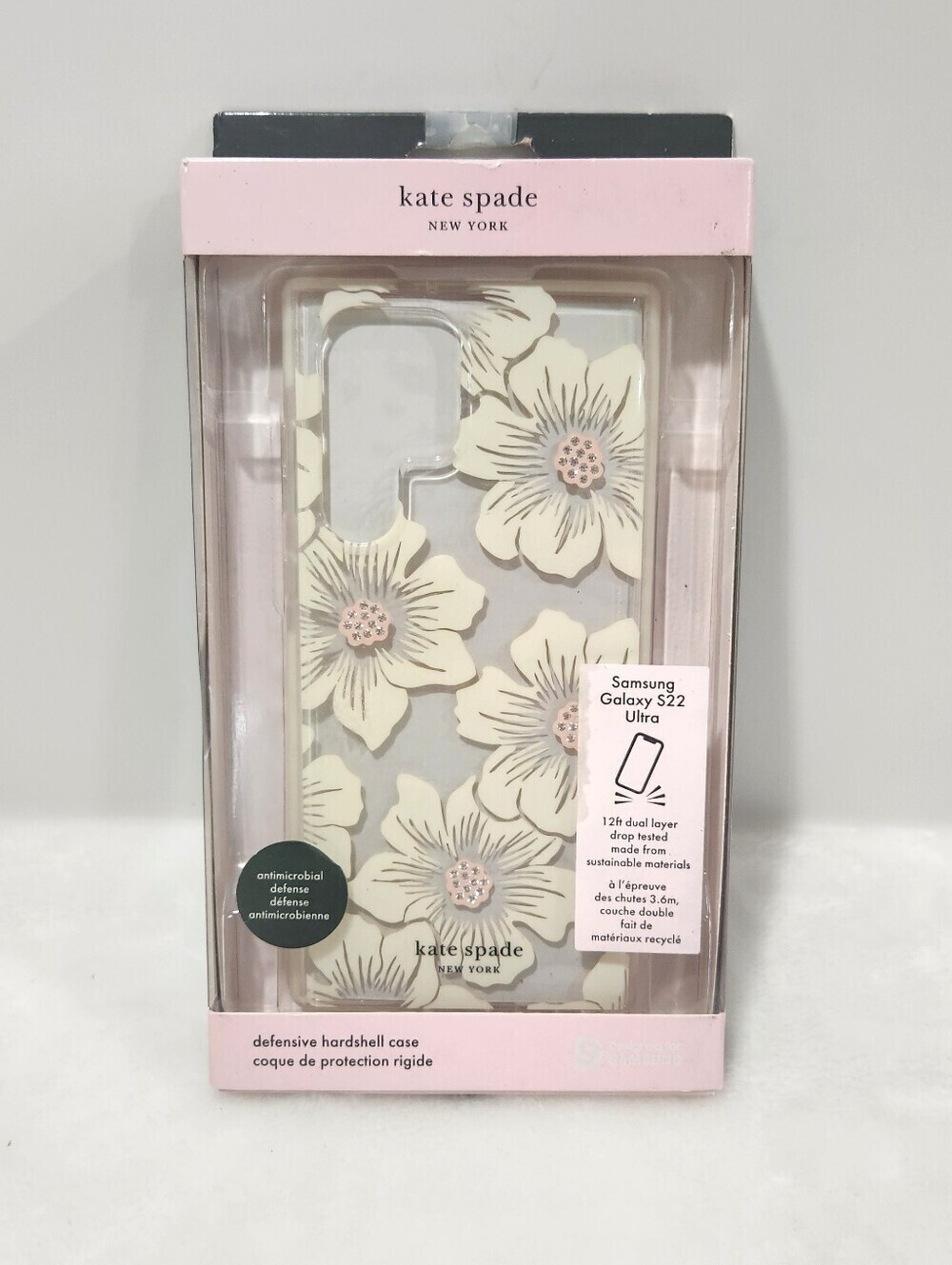 Kate Spade Samsung Galaxy S22 Ultra Hollyhock Floral Flower Hardshell Phone Case
